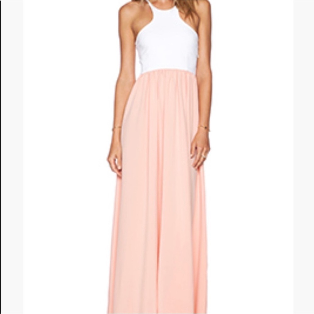 Revolve Exclusive Color Block White/Lilac Maxi Dress Gown